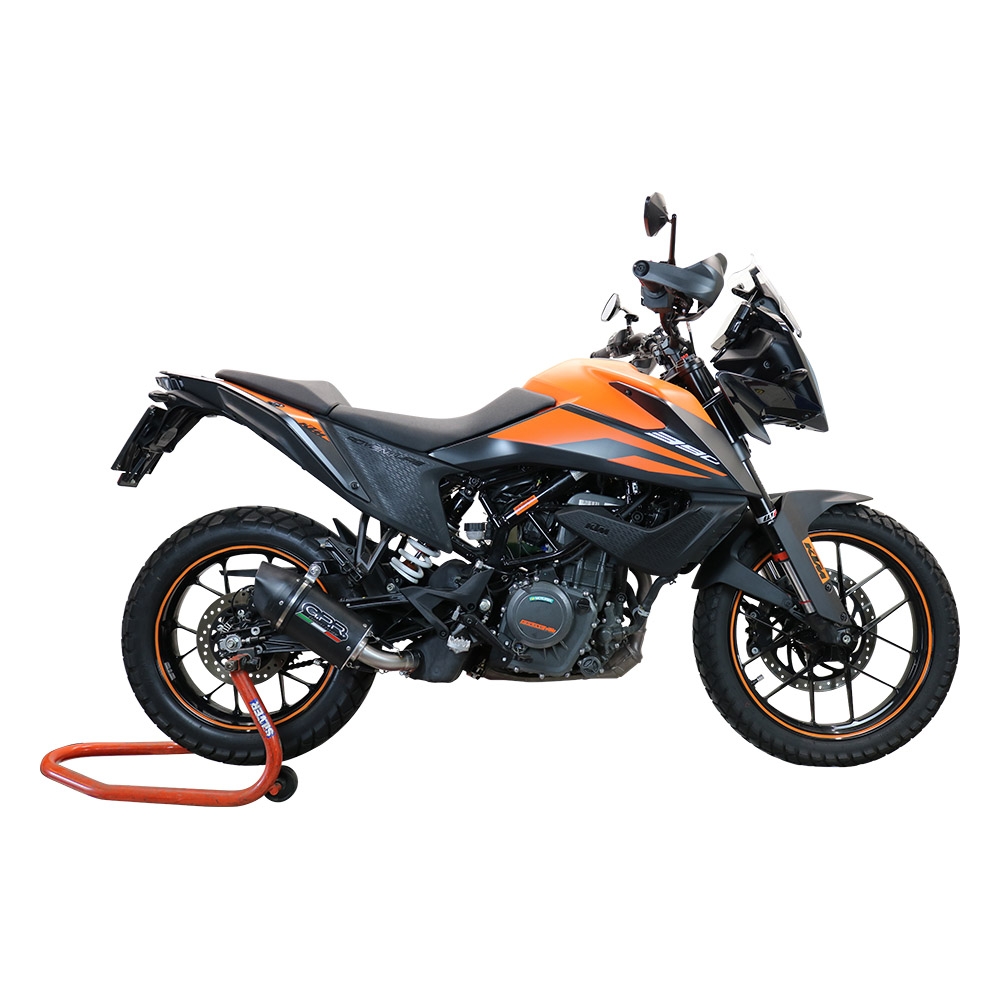 Escape compatible con Ktm Adventure 250 2020-2024, Furore Nero, Escape racing, silenciador con tubo de conexion y dbkiller, articulo sin homologacion 