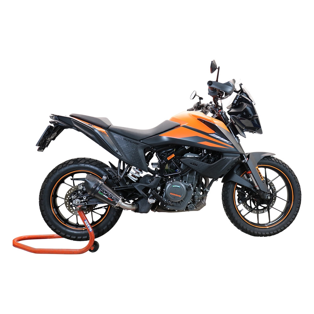 Escape compatible con Ktm Adventure 390 2020-2020, GP Evo4 Poppy, Escape legal, homologado, silenciador con db killer desmontable y tubo de conexión específico 