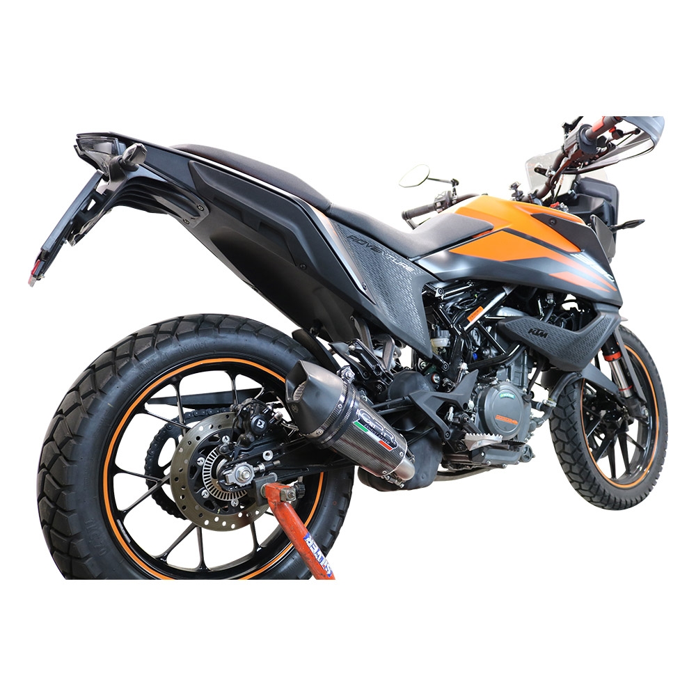 Escape compatible con Ktm Adventure 390 2020-2020, GP Evo4 Poppy, Escape legal, homologado, silenciador con db killer desmontable y tubo de conexión específico 