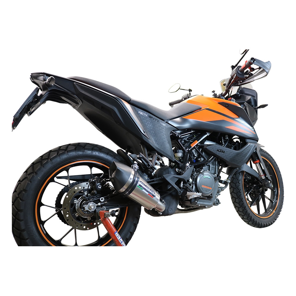 Escape compatible con Ktm Adventure 390 2021-2024, GP Evo4 Titanium, Escape legal, homologado, silenciador con db killer desmontable y tubo de conexión específico 