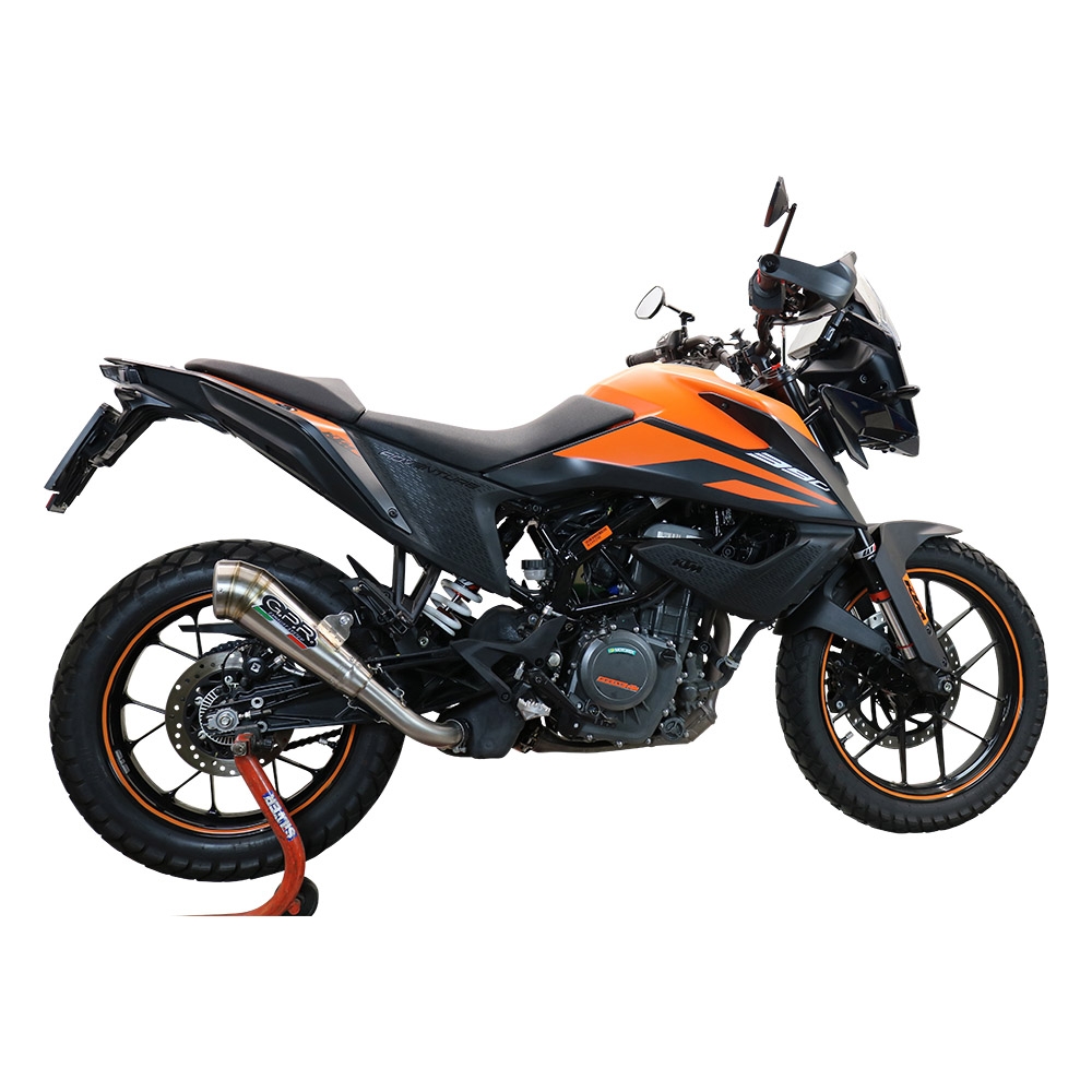 Escape compatible con Ktm Adventure 390 2021-2024, Powercone Evo, Escape legal, homologado, silenciador con db killer desmontable y tubo de conexión específico 