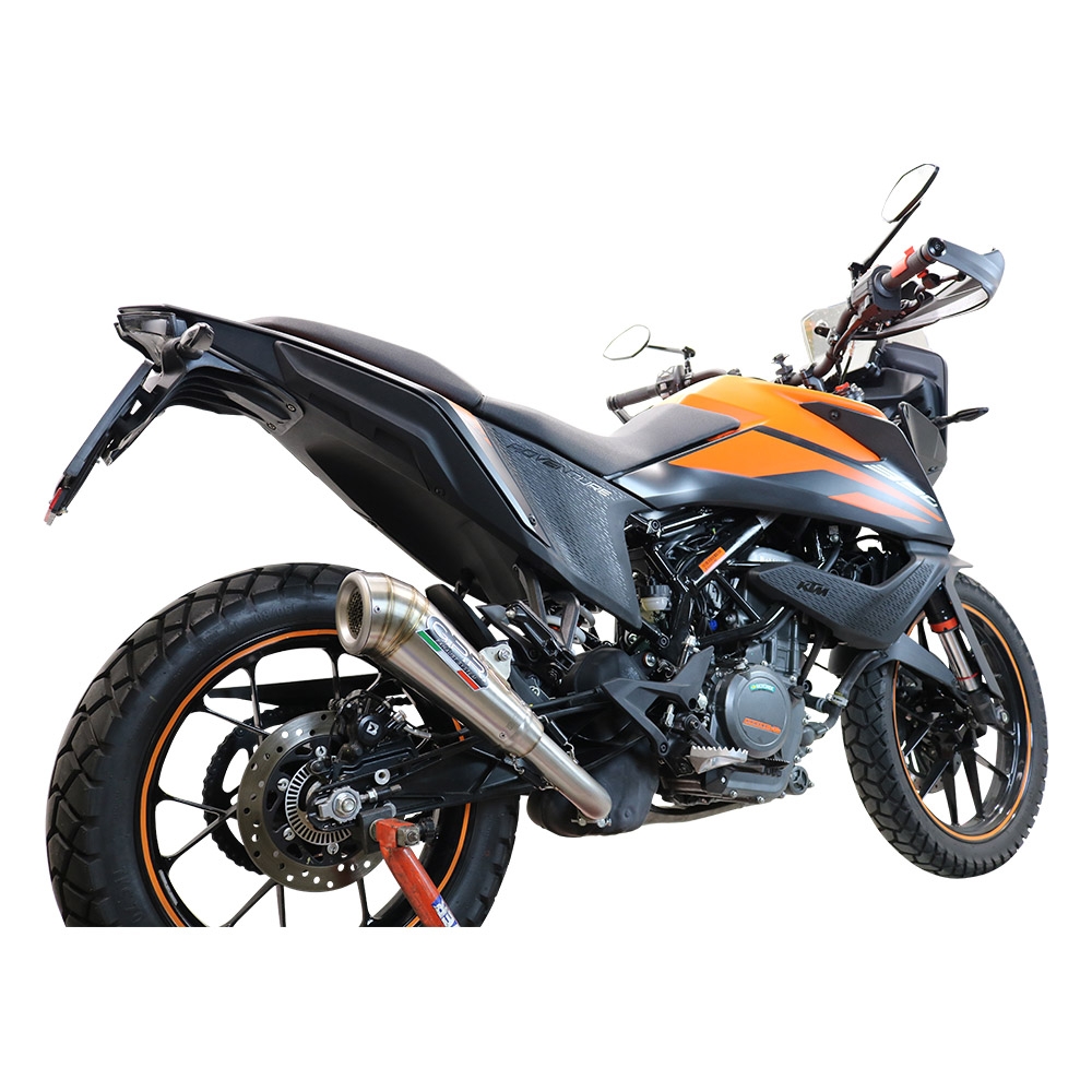 Escape compatible con Ktm Adventure 390 2021-2024, Powercone Evo, Escape legal, homologado, silenciador con db killer desmontable y tubo de conexión específico 