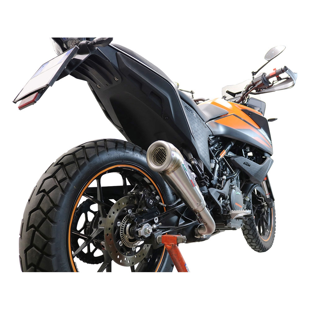 Escape compatible con Ktm Adventure 390 2021-2024, Powercone Evo, Escape legal, homologado, silenciador con db killer desmontable y tubo de conexión específico 