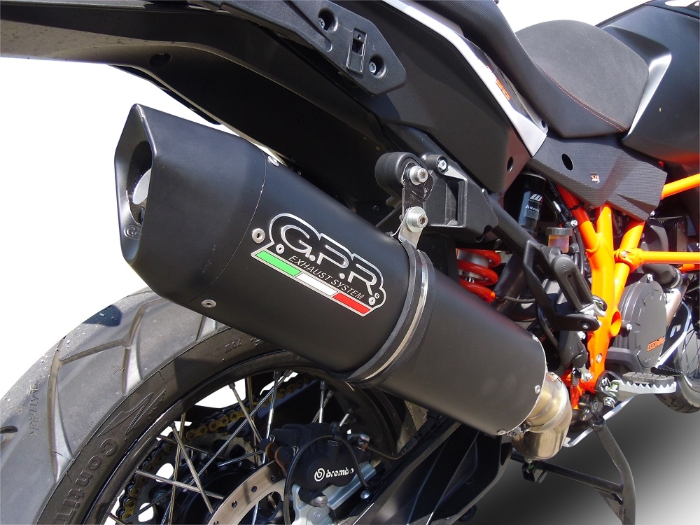 Escape compatible con Ktm Lc 8 Adventure 1190 2013-2016, Furore Nero, Escape legal, homologado, silenciador con db killer desmontable y tubo de conexión específico 