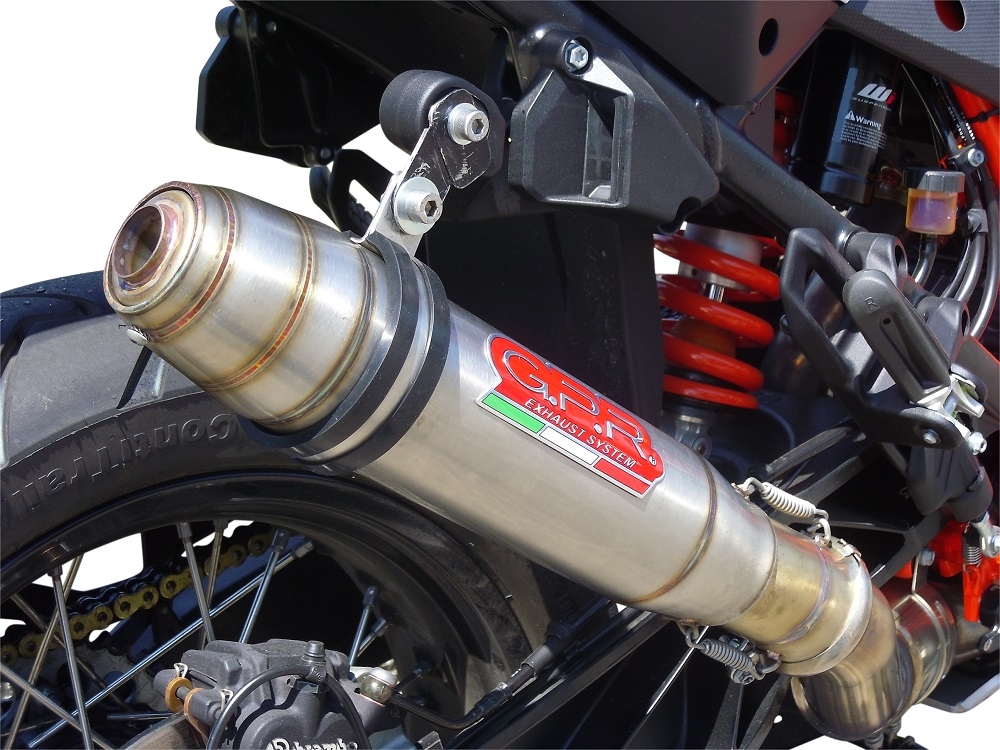 Escape compatible con Ktm Lc 8 Adventure 1190 2013-2016, Deeptone Inox, Escape legal, homologado, silenciador con db killer desmontable y tubo de conexión específico 