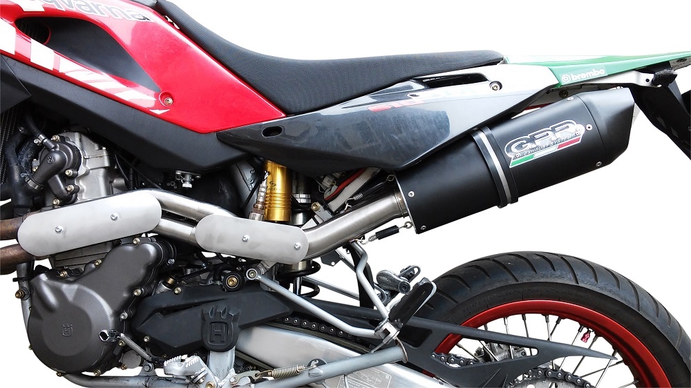 Escape compatible con Husqvarna TE 610 E - SM 610 2007-2009, Furore Nero, Escape semi-completo homologado con db killer extraible 