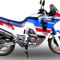 Escape compatible con Honda Africa Twin NXR - XRV 650 Rd03 1988-1989, Trioval, Escape legal, homologado, silenciador con db killer desmontable y tubo de conexión específico 