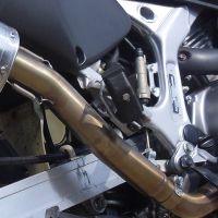 Escape compatible con Honda Africa Twin XRV 750 RD07 1993-2003, Satinox , Escape legal, homologado, silenciador con db killer desmontable y tubo de conexión específico 