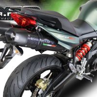 Escape compatible con Aprilia Shiver 900 2017-2020, GP Evo4 Poppy, Par de terminales de escape homologados, con db killer extraíbles y tubos de conexión específicos 