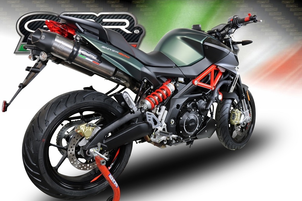 Escape compatible con Aprilia Shiver 750 Gt 2007-2016, Gpe Ann. titanium, Doble escape racing, con tubos de conexión, artículo sin homologación 