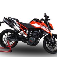 Escape compatible con Ktm Duke 125 2017-2020, Furore Evo4 Nero, Escape legal, homologado, silenciador con catalizador, db killer desmontable y tubo de conexión específico 