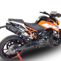Escape compatible con Ktm Duke 125 2017-2020, Furore Evo4 Nero, Escape legal, homologado, silenciador con catalizador, db killer desmontable y tubo de conexión específico 