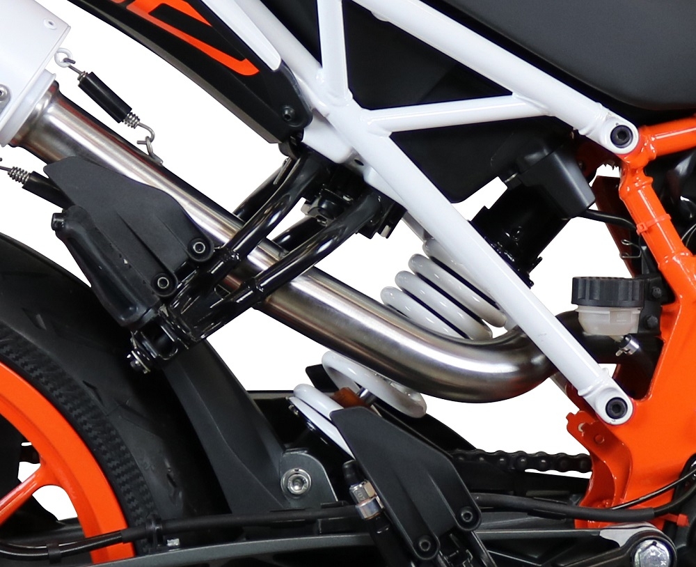 Escape compatible con Ktm Duke 250 2017-2020, Furore Evo4 Nero, Escape legal, homologado, silenciador con catalizador, db killer desmontable y tubo de conexión específico 