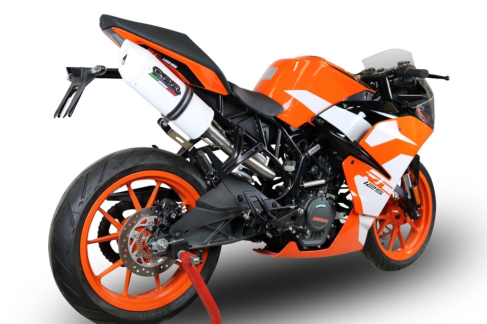 Escape compatible con Ktm Rc 125 2017-2020, Albus Evo4, Escape homologado, legal, con db killer extraíble, tubo de conexión y catalizador 