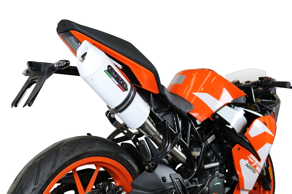 Escape compatible con Ktm Rc 125 2017-2020, Albus Evo4, Escape homologado, legal, con db killer extraíble, tubo de conexión y catalizador 