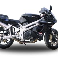 Escape compatible con Aprilia Sl -Falco 1000 2000-2004, Trioval, Par de terminales de escape homologados, con db killer extraíbles y tubos de conexión específicos 