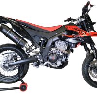 Escape compatible con Aprilia Rx 125 2018-2020, Furore Nero, Escape racing, silenciador con db killer y tubos de conexión 