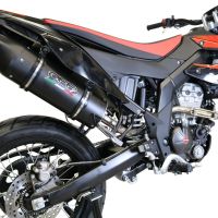 Escape compatible con Aprilia Rx 125 2018-2020, Furore Nero, Escape racing, silenciador con db killer y tubos de conexión 