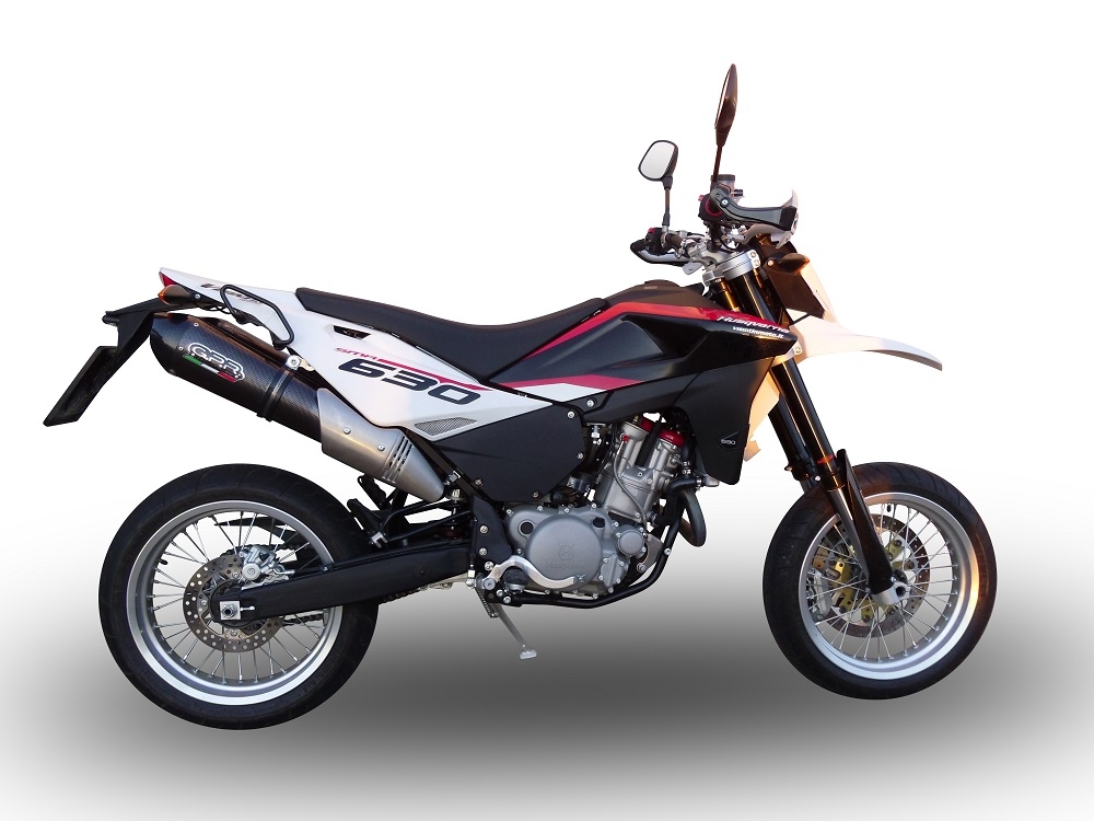 Escape compatible con Husqvarna TE 630 E - SMS 630 - Smr 630 2010-2014, Gpe Ann. Poppy, Par de terminales de escape homologados, con db killer extraíble, catalizadores y tubo de conexión específico 