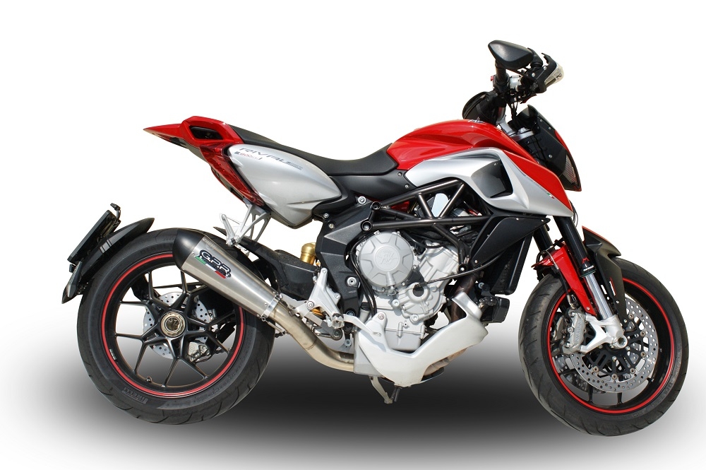 GPR escape compatible con  Mv Agusta Rivale - Stradale 800 2014-2016, New Grand Prix Evo Titanium, Escape legal, homologado, silenciador con db killer desmontable y tubo de conexión específico 