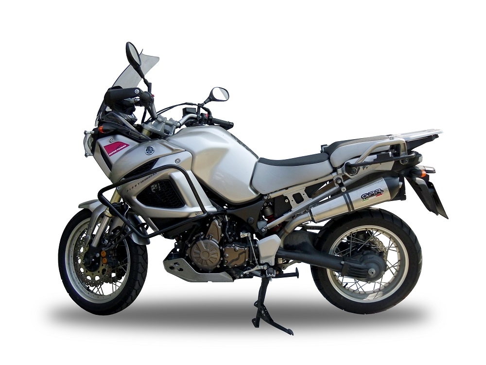 Escape compatible con Yamaha Xt 1200 Z Supertenere 2017-2020, GP Evo4 Titanium, Escape legal, homologado, silenciador con db killer desmontable y tubo de conexión específico 