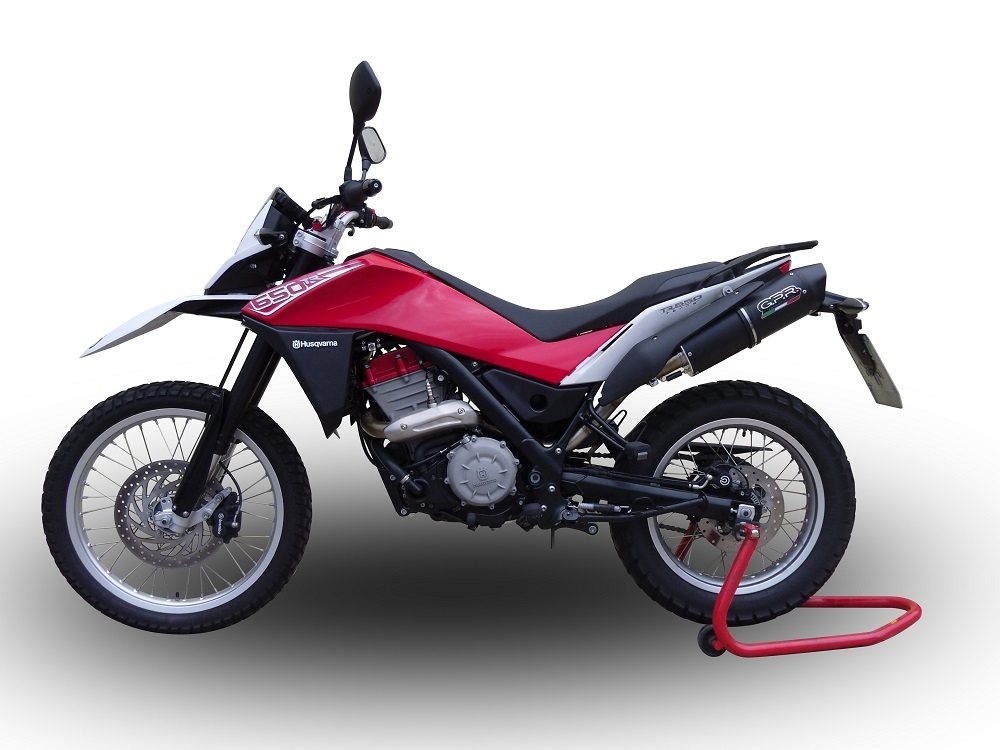 Escape compatible con Husqvarna TERRA - STRADA TR 650 2013-2015, Furore Poppy, Escape completo homologado y legal,con catalizador incluido db killer extraíble 