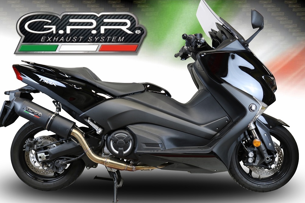 Escape compatible con Yamaha T-Max 560 2020-2021, Furore Evo4 Nero, Escape completo homologado y legal,con catalizador incluido db killer extraíble 