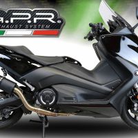 Escape compatible con Yamaha T-Max 560 2020-2021, Furore Evo4 Nero, Escape completo homologado y legal,con catalizador incluido db killer extraíble 