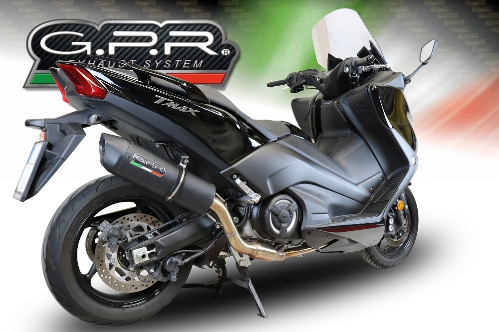 Escape compatible con Yamaha T-Max 560 2020-2021, Furore Evo4 Nero, Escape completo homologado y legal,con catalizador incluido db killer extraíble 