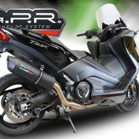 Escape compatible con Yamaha T-Max 560 2020-2021, Furore Evo4 Nero, Escape completo homologado y legal,con catalizador incluido db killer extraíble 
