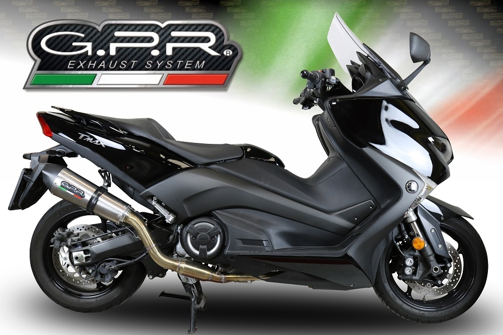 GPR escape compatible con  Yamaha T-Max 530 2017-2021, New Grand Prix Evo Titanium, Escape completo homologado y legal,con catalizador incluido db killer extraíble 