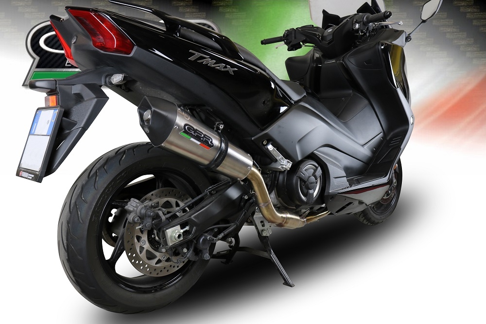 GPR escape compatible con  Yamaha T-Max 530 2017-2021, New Grand Prix Evo Titanium, Escape completo homologado y legal,con catalizador incluido db killer extraíble 