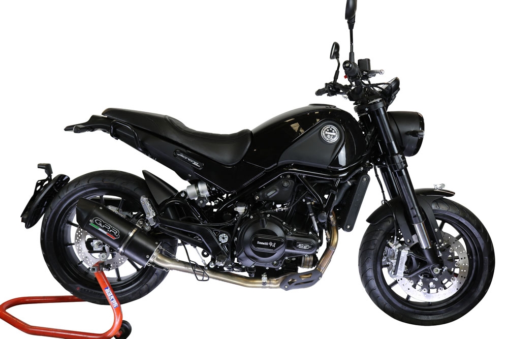 Escape compatible con Benelli Leoncino 500 Trail 2017-2024, Furore Evo4 Nero, Escape semi-completo homologado, con db killer extraible y catalizador 