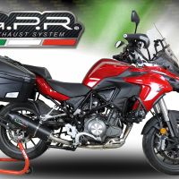 Escape compatible con Benelli Trk 502 2017-2020, Furore Evo4 Nero, Escape homologado, legal, con db killer extraíble, tubo de conexión y catalizador 