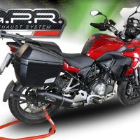 Escape compatible con Benelli Trk 502 2017-2020, Furore Evo4 Nero, Escape homologado, legal, con db killer extraíble, tubo de conexión y catalizador 