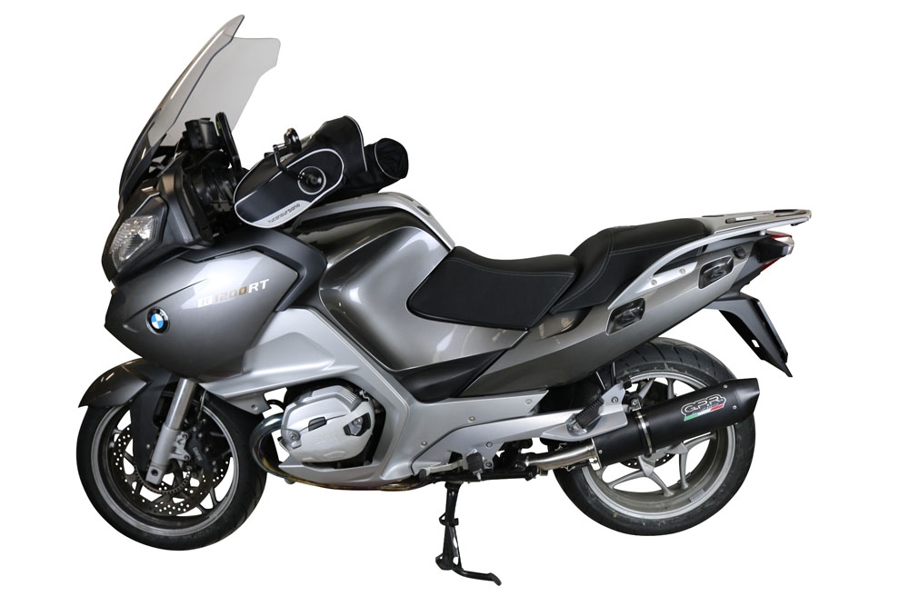 Escape compatible con Bmw R 1200 Rt 2009-2013, Furore Nero, Escape legal, homologado, silenciador con db killer desmontable y tubo de conexión específico 