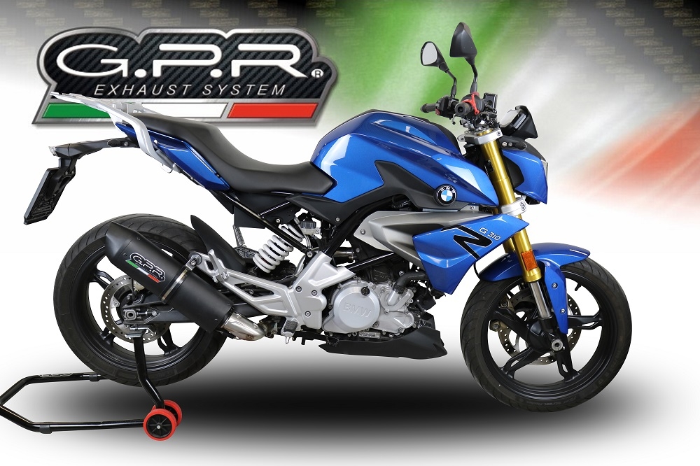 Escape compatible con Bmw G 310 R 2017-2021, Furore Evo4 Poppy, Escape completo homologado y legal,con catalizador incluido db killer extraíble 