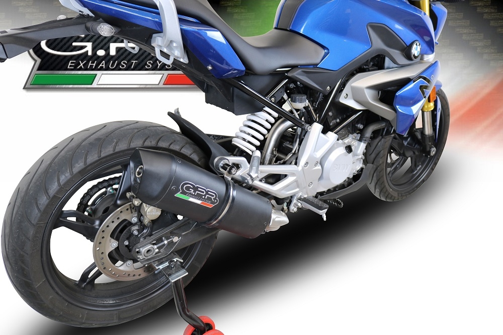 Escape compatible con Bmw G 310 R 2022-2024, Furore Evo4 Nero, Escape completo homologado y legal,con catalizador incluido db killer extraíble 