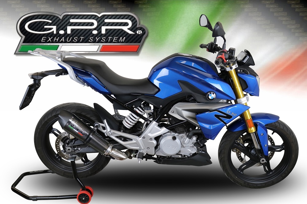 Escape compatible con Bmw G 310 R 2017-2021, GP Evo4 Poppy, Escape completo homologado y legal,con catalizador incluido db killer extraíble 