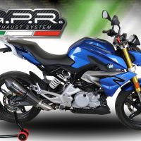 Escape compatible con Bmw G 310 R 2017-2021, GP Evo4 Poppy, Escape completo homologado y legal,con catalizador incluido db killer extraíble 