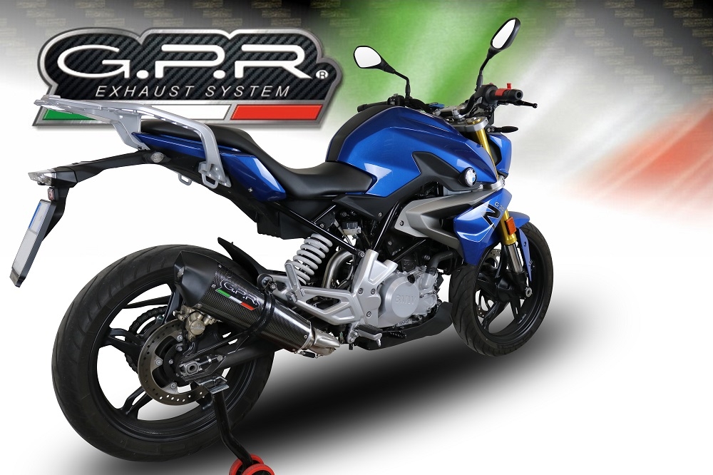 Escape compatible con Bmw G 310 R 2017-2021, GP Evo4 Poppy, Escape completo homologado y legal,con catalizador incluido db killer extraíble 