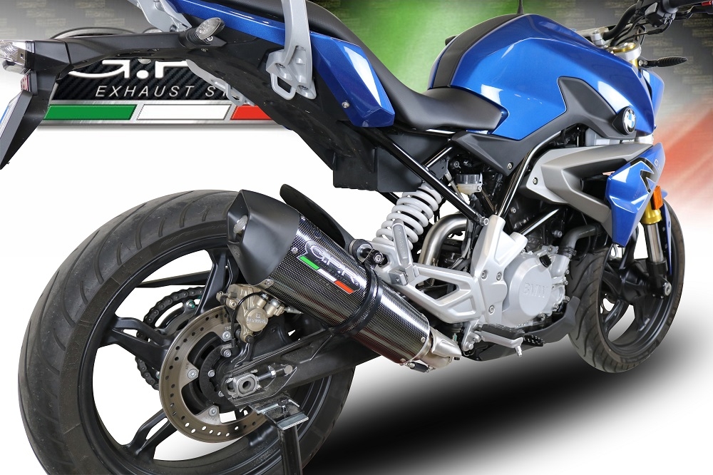 Escape compatible con Bmw G 310 R 2017-2021, GP Evo4 Poppy, Escape completo homologado y legal,con catalizador incluido db killer extraíble 