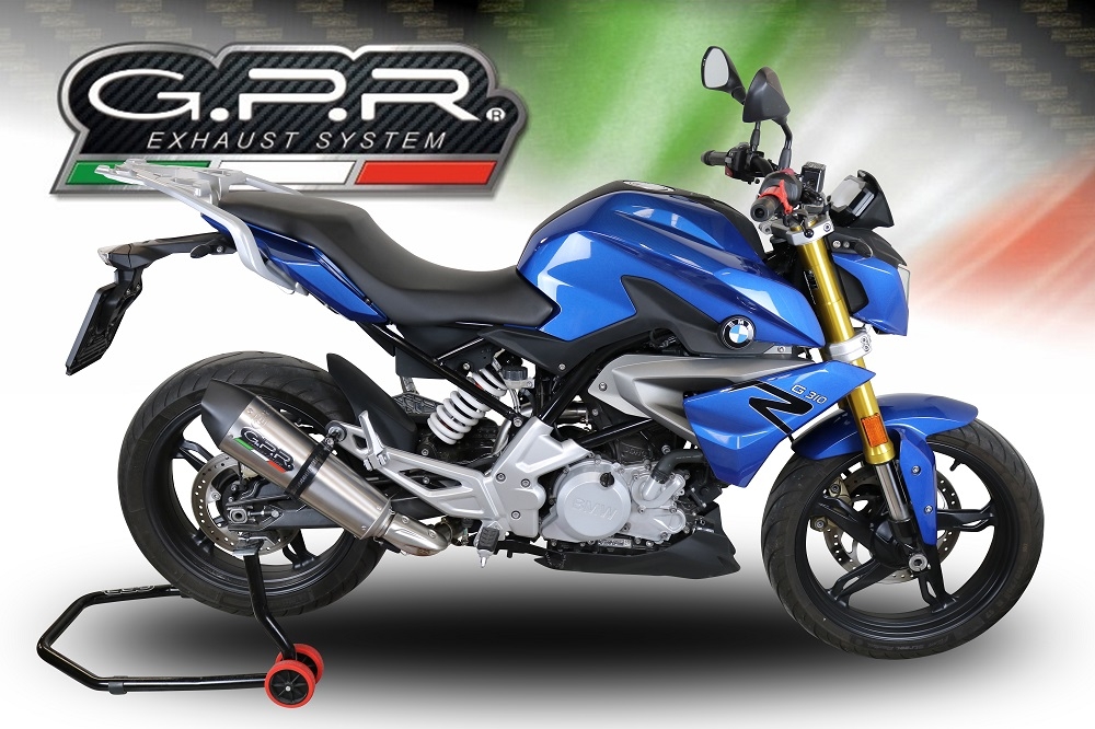 Escape compatible con Bmw G 310 R 2022-2024, GP Evo4 Titanium, Escape completo homologado y legal,con catalizador incluido db killer extraíble 