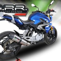 Escape compatible con Bmw G 310 R 2022-2024, GP Evo4 Titanium, Escape completo homologado y legal,con catalizador incluido db killer extraíble 