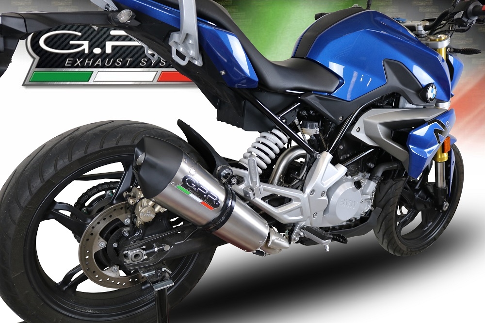 Escape compatible con Bmw G 310 R 2022-2024, GP Evo4 Titanium, Escape completo homologado y legal,con catalizador incluido db killer extraíble 