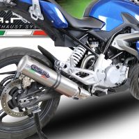Escape compatible con Bmw G 310 R 2017-2021, M3 Titanium Natural, Escape completo homologado y legal,con catalizador incluido db killer extraíble 