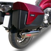 Escape compatible con Bmw K 1600 Gtl 2012-2016, Trioval, Par de terminales de escape homologados, con db killer extraíbles y tubos de conexión específicos 