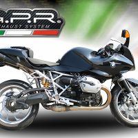Escape compatible con Bmw R 1200 S 2006-2008, Furore Poppy, Par de terminales de escape homologados, con db killer extraíbles y tubos de conexión específicos 