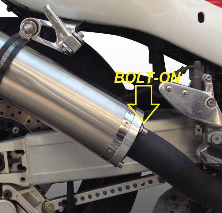 Escape compatible con Kawasaki ZXR 400 R 1990-1998, Inox Tondo, Silenciador de escape, homologado, montaje con brida específica (bolt-on), con db killer extraíble 
