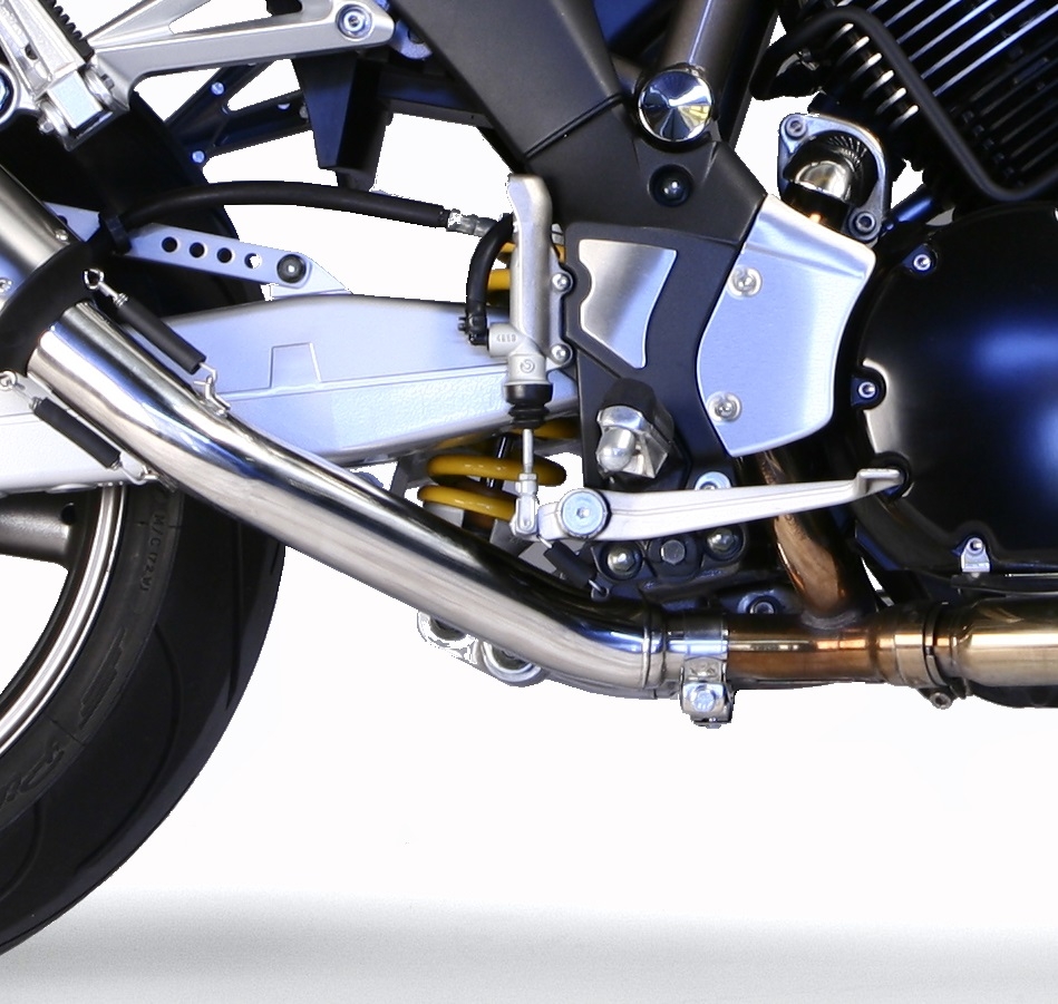 Escape compatible con Yamaha Bt Bulldog 1100 2002-2007, Satinox , Par de terminales de escape homologados, con db killer extraíbles y tubos de conexión específicos 
